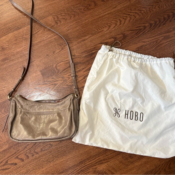 Vintage HOBO Taupe Leather Hobo Bag - Picture 1 of 7